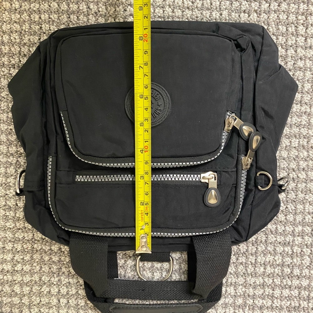 NWOT Black Crossbody Sling Bag for women- versatile back pack loops - Picture 10 of 10